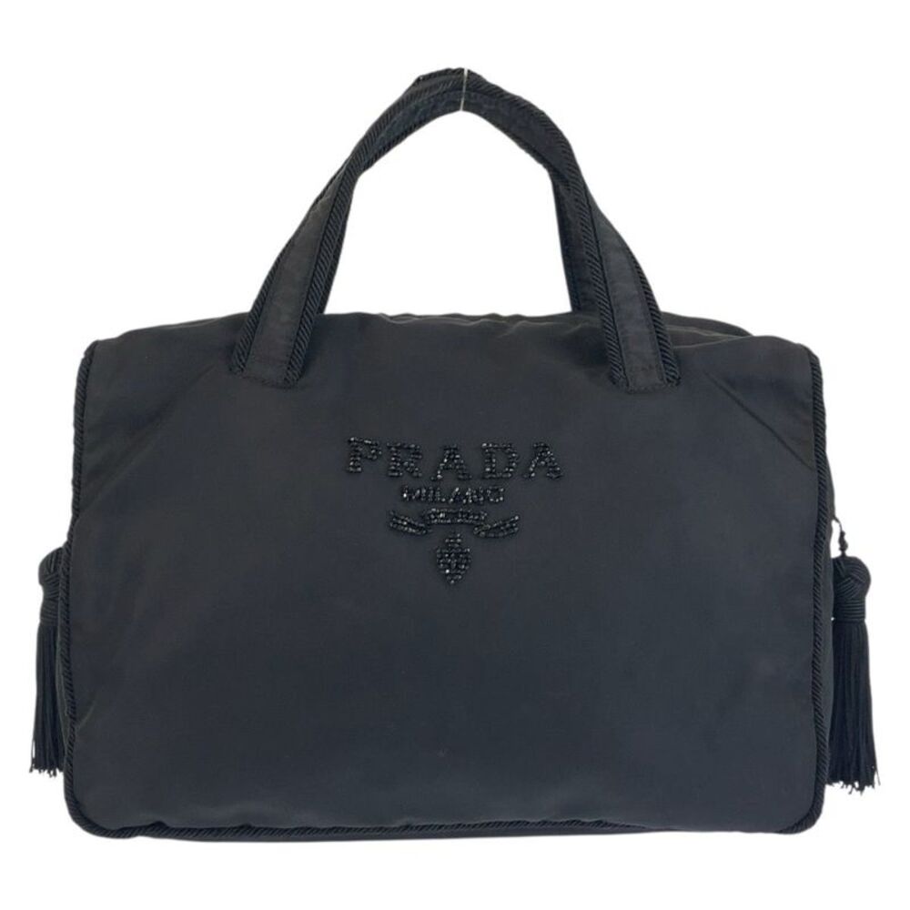 Prada Tessuto Beads Logo Handbag